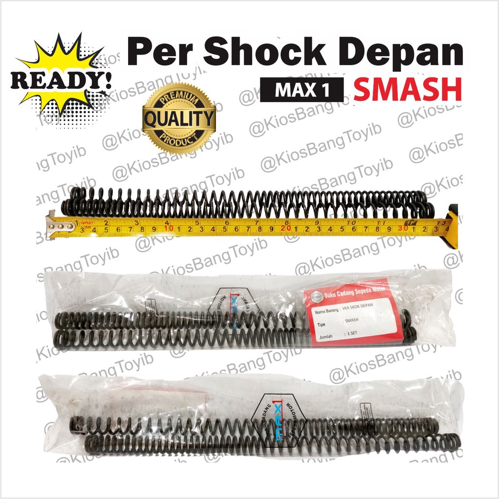 (2pc) Per Ver Shock Skok Depan Suzuki Smash 1 Set Isi 2 (MAX1) Panjang 34cm