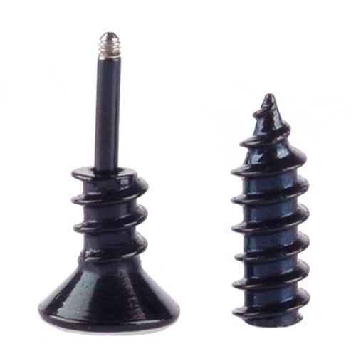 Hu Hu Hu Hu Hu Alat Bantu Pasang Kacamata♡ Anting Tusuk Bentuk Sekrup Bahan Stainless Steel Gaya Punk Gothic Untuk Unisex