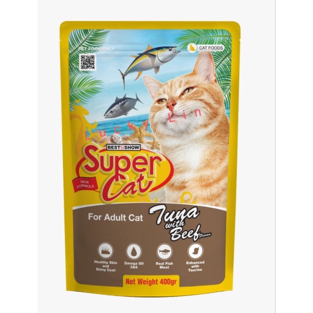 SUPER CAT POUCH 400GR SUPER CAT SACHET 400GR Super cat kitten 400gr makanan kucing super cat pouch 400gr wetfood cat food kitten