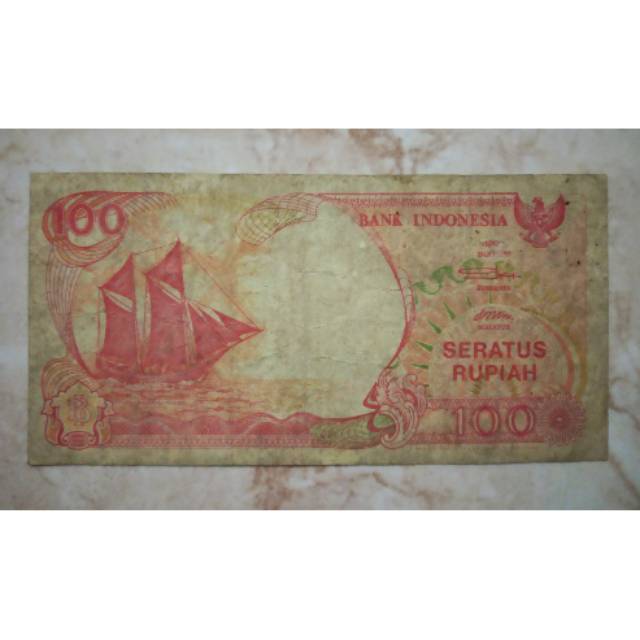 Uang selebaran 100 Rupiah kapal pinisi thn. 1999