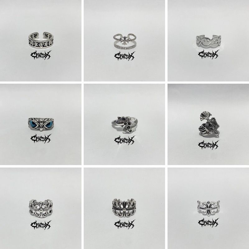 ROMAWI RING SET / HIP HOP PUNK SILVER METAL RING SET / CINCIN SET 3 IN 1 FLAME POKER AS LOVE NIKE 8 BALL RAZOR BLADE EYE CROSS SMILE STAR CINCIN COUPLE RING KOREAN STYLE RING CINCIN STYLE KOREA CINCIN AESTHETIC RING CINCIN TITANIUM CINCIN PRIA WANITA 3PCS