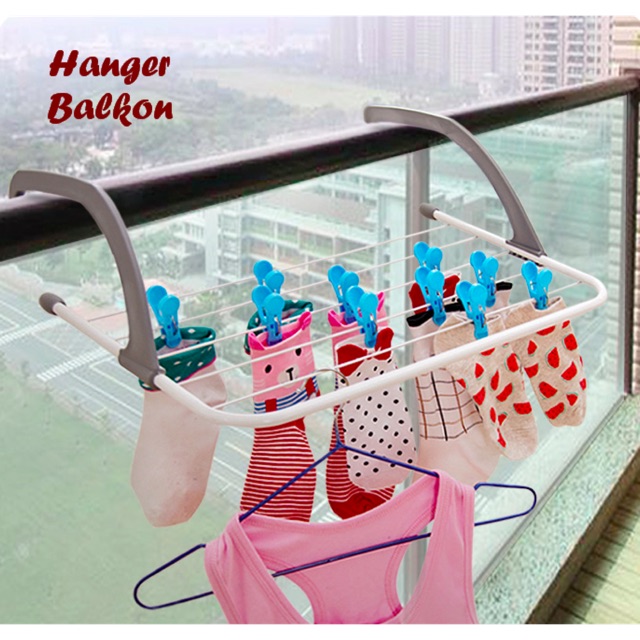 HANGER BALKON ( GANTUNGAN Handuk Jemuran SERBAGUNA BISA DI GANTUNG DI BALKON)