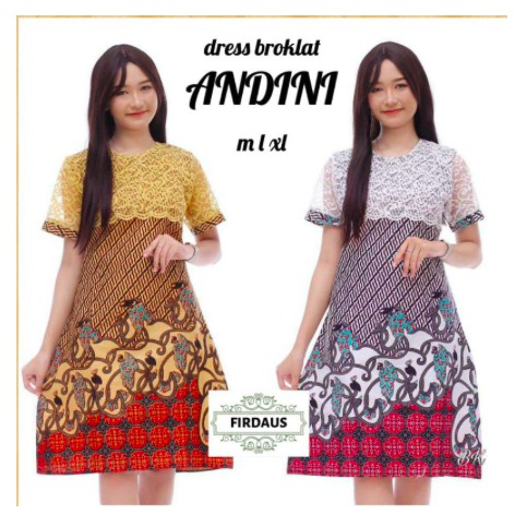 Dress Brokat Andini Batik Brokat Batik Midi Dress Brukat Pastel Midi Brokat Bruklat Sarimbit Cantik