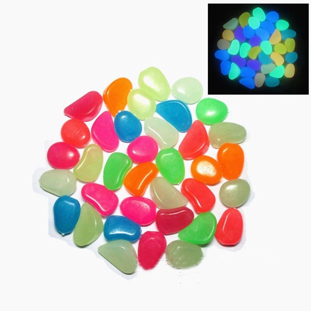 10 Pcs Batu Kerikil Buatan Luminous Warna-Warni Untuk Dekorasi Akuarium Ikan