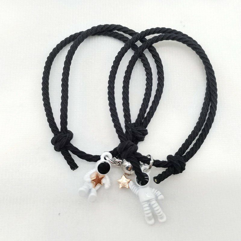 2 pcs gelang magnet/Sepasang Gelang Couple Magnet Gelang Tali Couple Magnet Attract-Astronot magnet