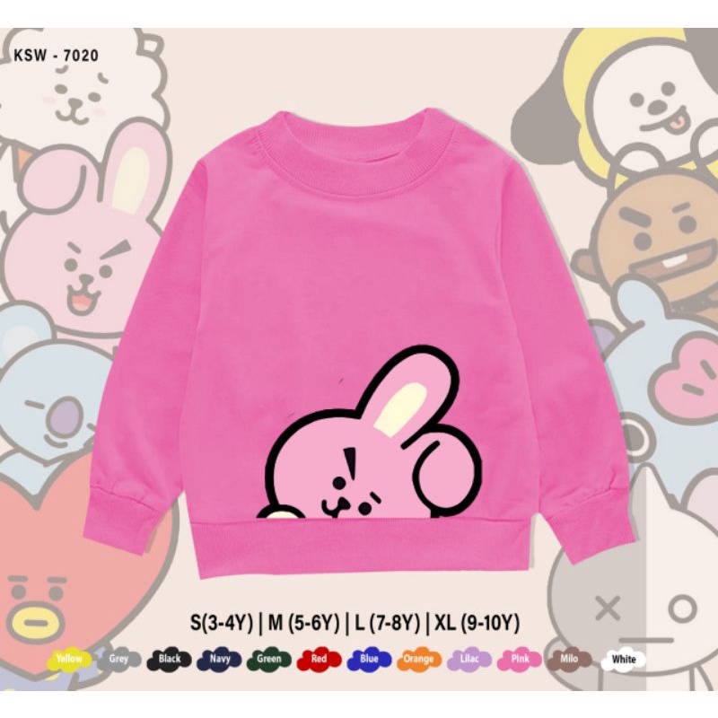 SWEATER ANAK BT21 TATA/RJ/MANG/KOYA/COOKY/SHOOKY/CHIMMY/VAN