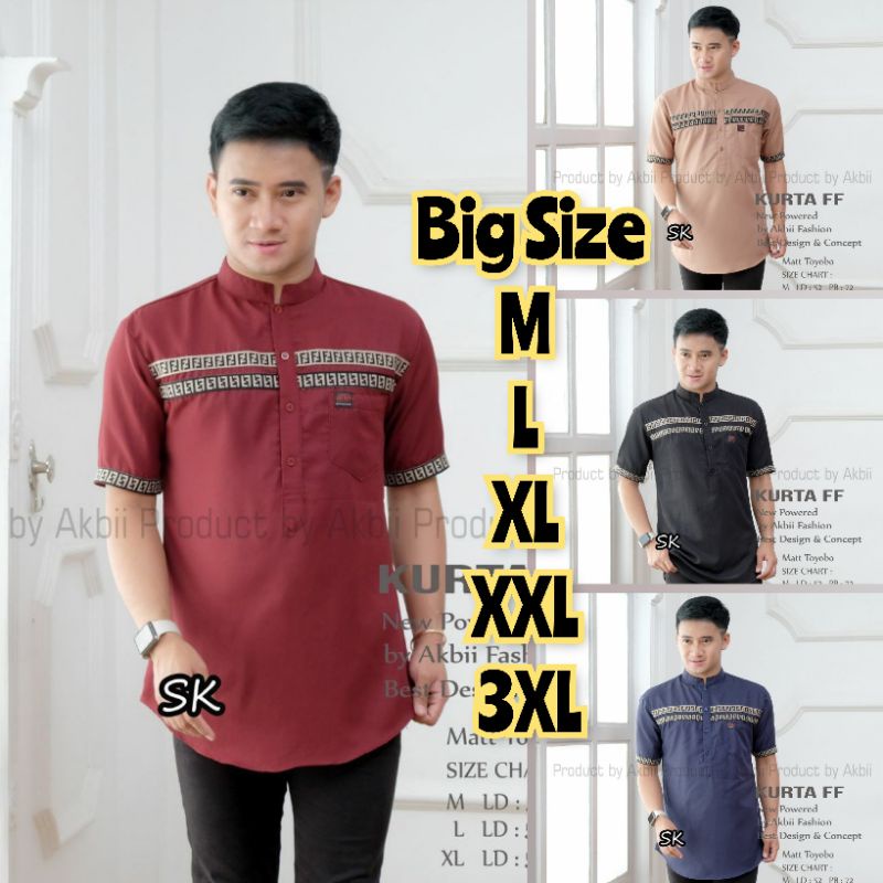 Baju Koko Kurta Dewasa Lengan Pendek Baju Koko Kurta Dewasa Jumbo M L XL XXL 3XL