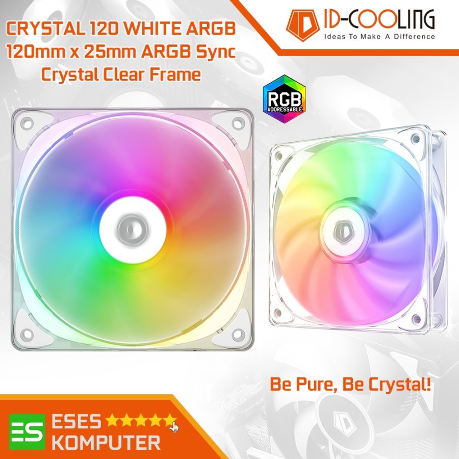 Fan ID-COOLING CRYSTAL 120 White ARGB | 120mm 12cm PWM Fan