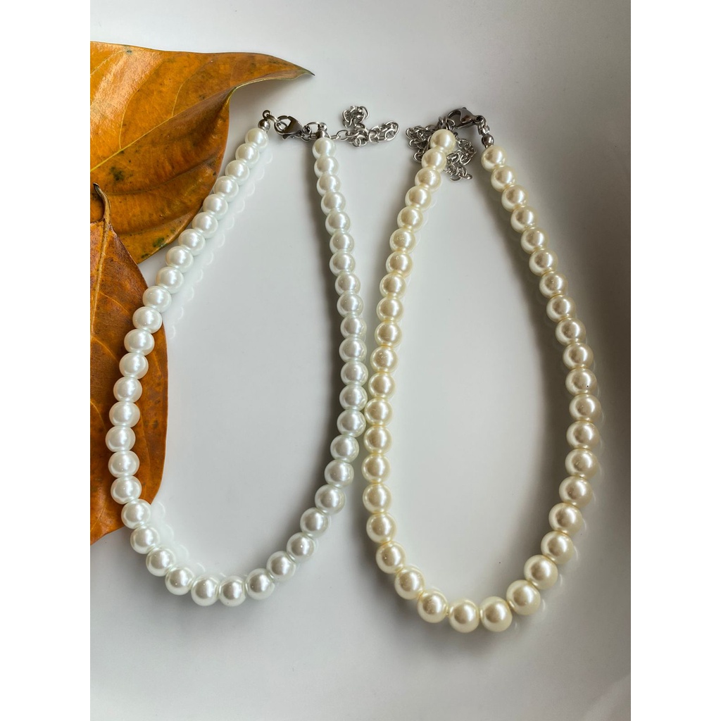 Beverly Pearl 8MM Choker Necklace kalung