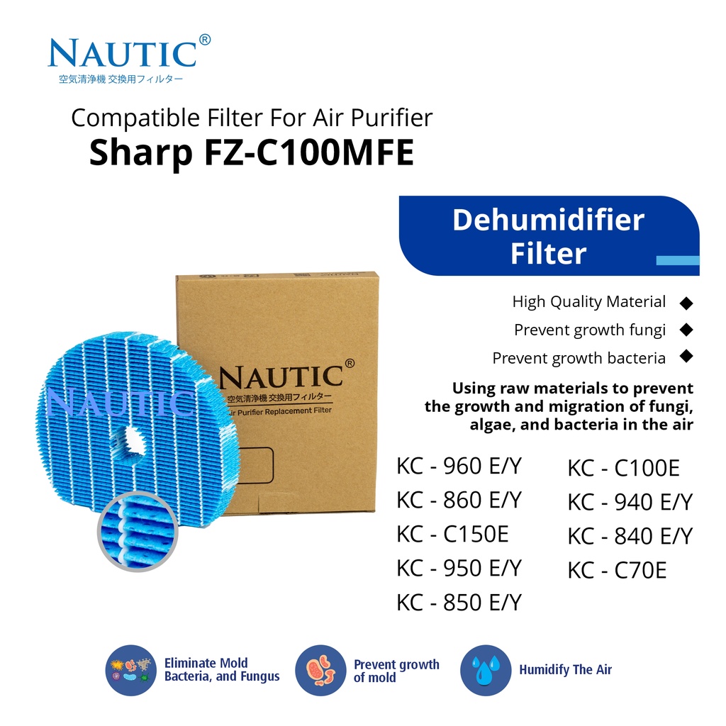 Replacement Filter Air buat Purifier Sharp Humidifying Filter FZ-C100MFE KC-C70E KC-C100E KC-C150E KC-840E KC-960E KC-860E KC-950E KC-850E KC-940E