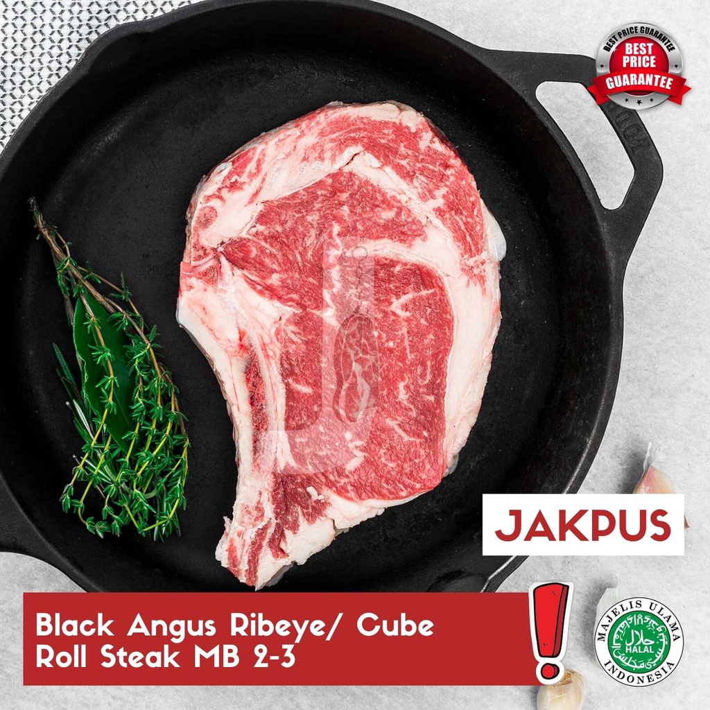 

Daging Sapi Black Angus Ribeye/ Cube Roll Steak MB 2-3 200gr - JAKPUS