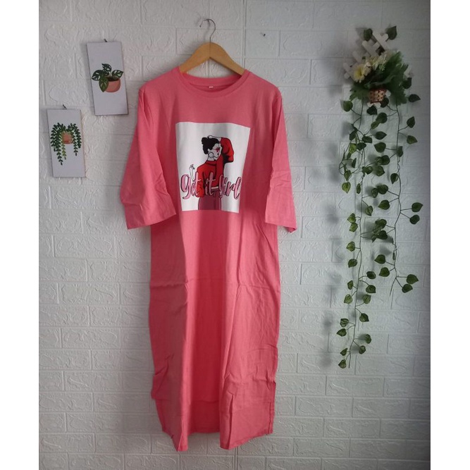 [COD] Kaos Midi Wanita OVERSIZE tangan 7/8 Bahan Katun Combed 20s Premium