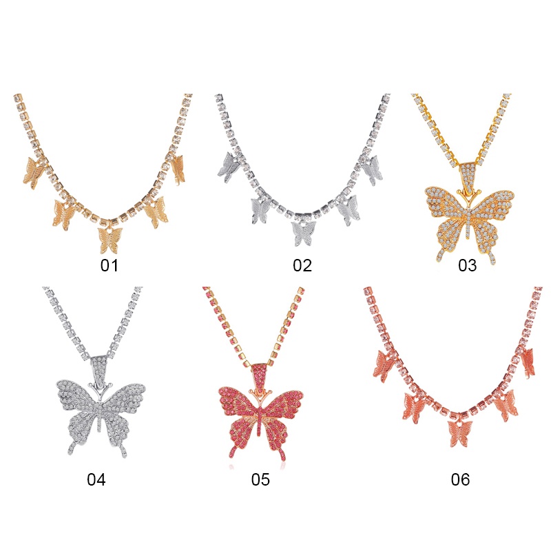 Butterfly Kalung Choker Rantai Desain Kupu-Kupu Gaya Hip hop