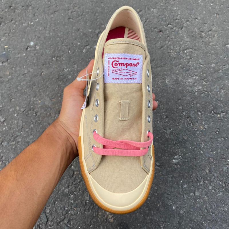 Sepatu Compass Gazelle Pink Frost (Hi Cut/Low Cut) Pria dan Wanita Cappuccino Upgrade-3