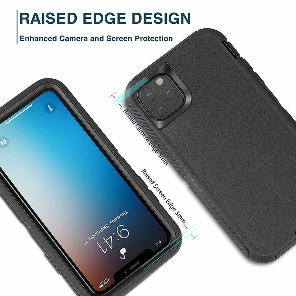 3in1 Case Hybrid Armored Shockproof Cover iPhone X XS Max XR 7 8 6 6S Plus 13 12 11 Pro Max