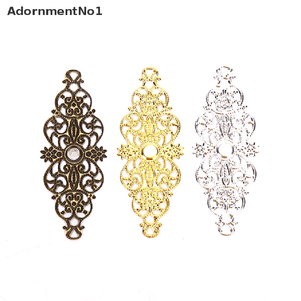 (AdornmentNo1) 20pcs / Set Konektor Bentuk Bunga Filigree Untuk Kerajinan Tangan DIY