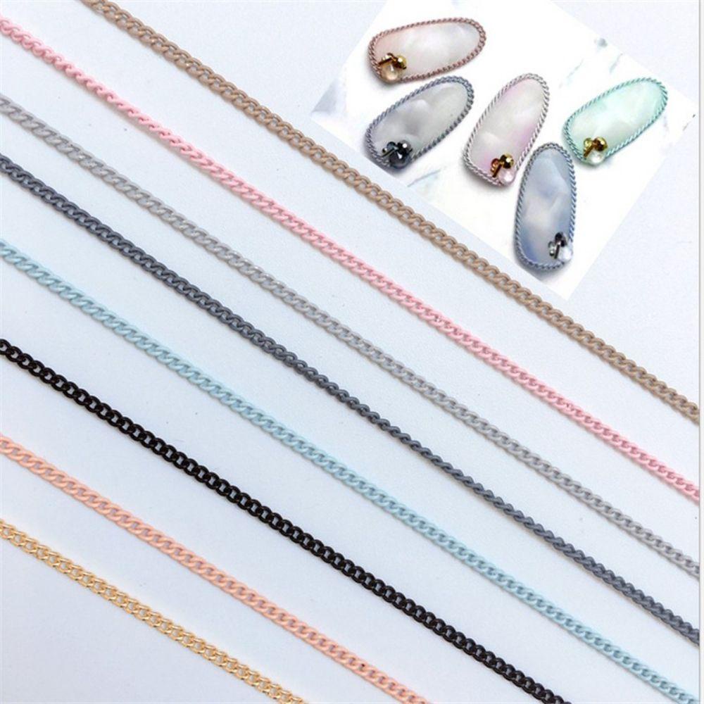 AUGUSTINA Agustina Nail Art Rantai Fashion 50cm Nail Beauty DIY Bahan Manicuring Hiasan Kuku