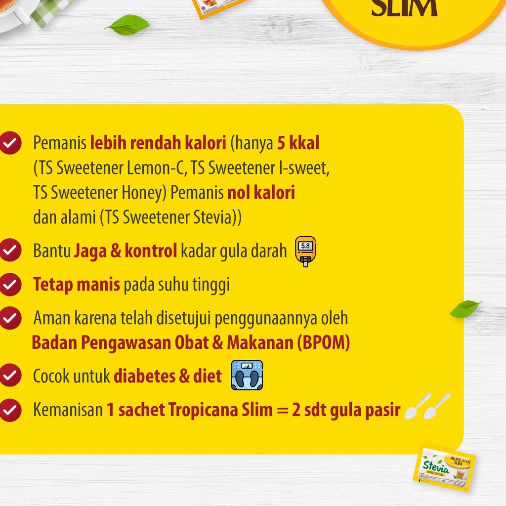 Selain variasi rasa yang unik, kandungan vitamin C di <b>Tropicana</b> <b>Slim</b> Lemon-...