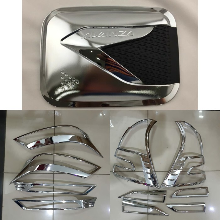 Paket garnish lampu+tank cover chrome toyota All new avanza / daihatsu all new xenia 2019 - 2021