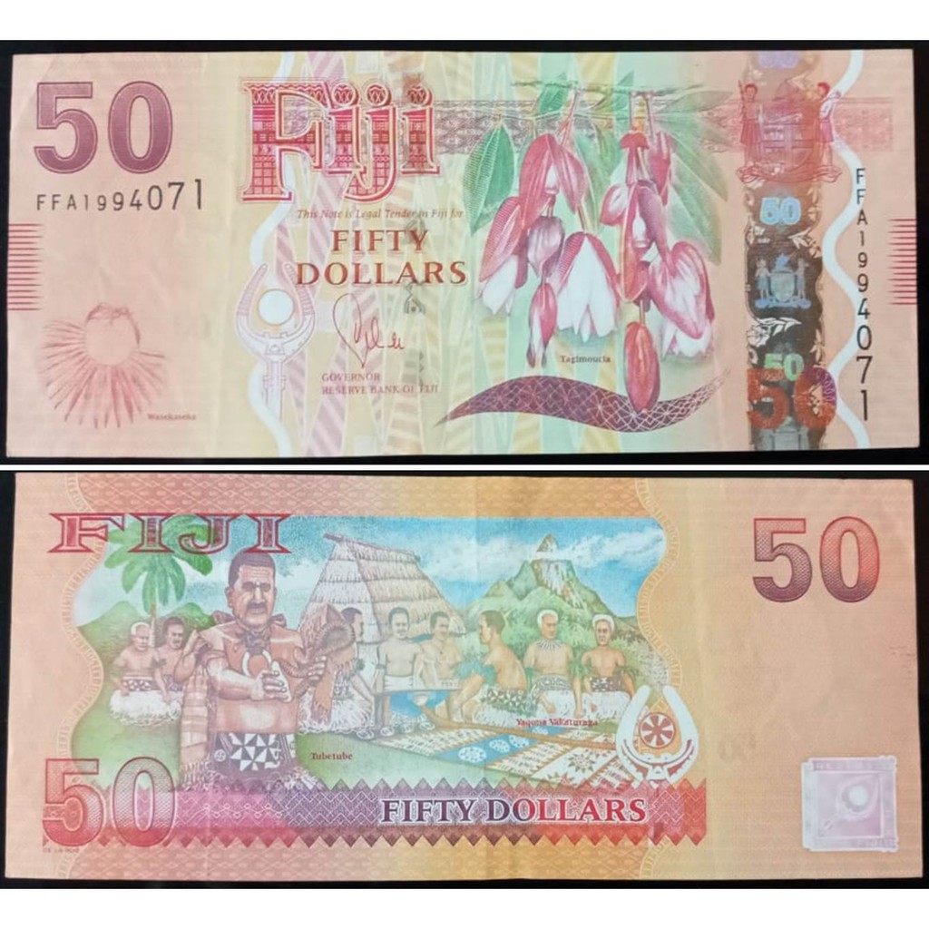 Uang Kuno Fiji 50 Dollar VF