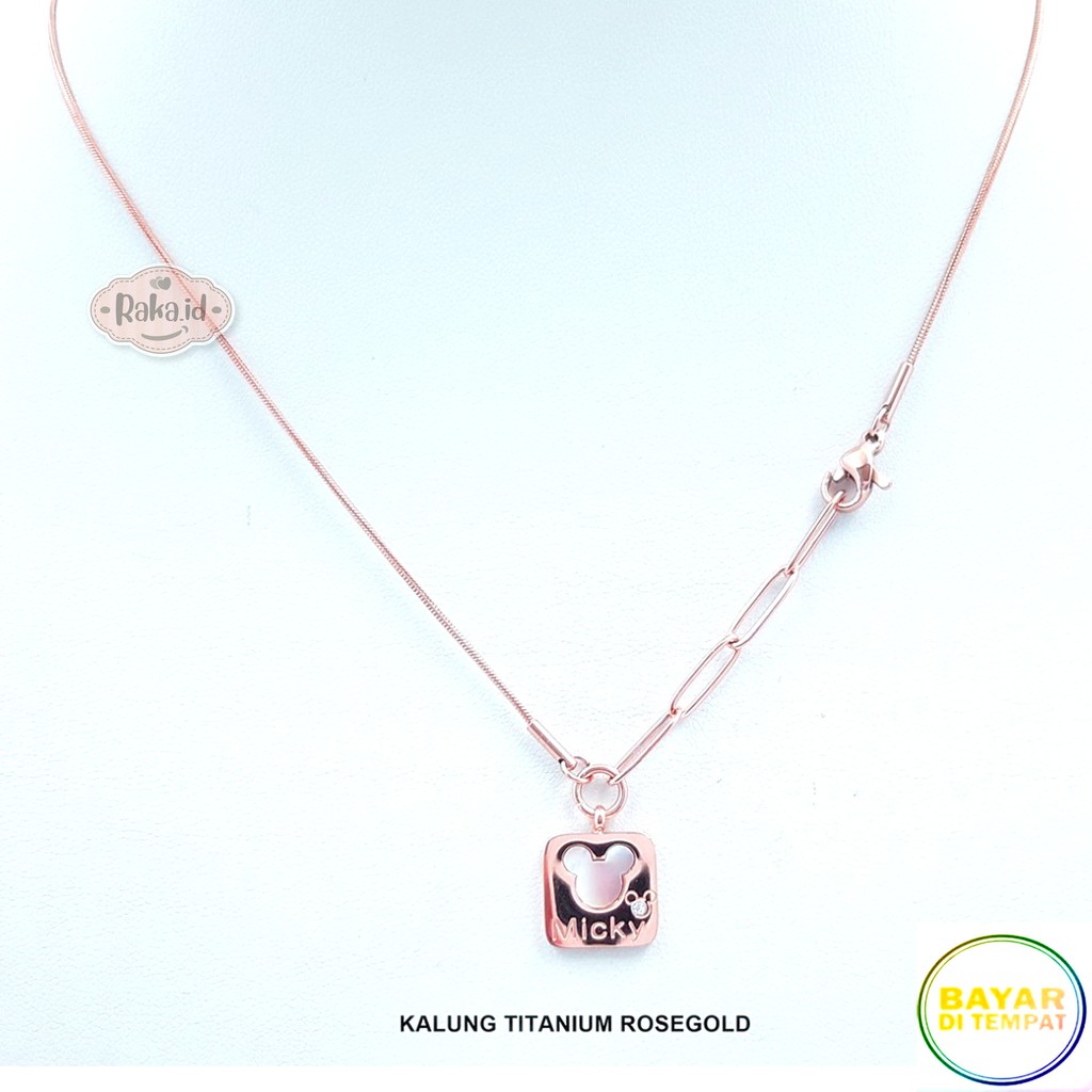 RAKA Acc - Kalung Wanita Kalung Titanium Plat Mickey Perhiasan Cantik Wanita Berkualitas 567