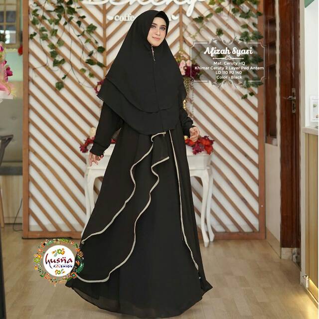 GAMIS SET JILBAB POLOS // AFIZAH SYARI // BAHAN CERUTY