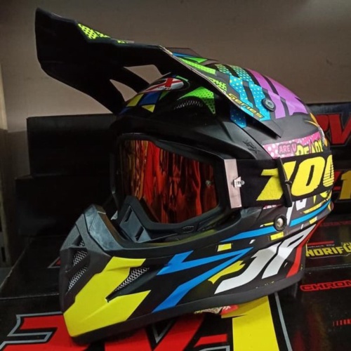 Dijual Flash Sale Helm Cross Jpx Ready To Rock Warna Hitam Dan Kacamata Cross Limited Limited