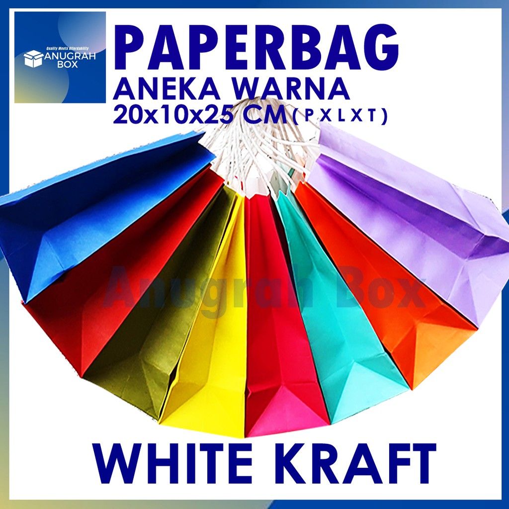 Paperbag Paper bag kantong kertas tas POLOS ANEKA WARNA  