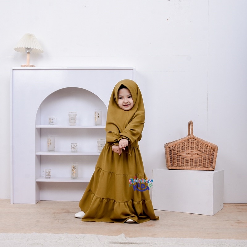 (READY) ONE SET GAMIS HIJAB KIDS SYAKILA / BAJU ANAK CEWEK