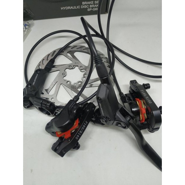 brake set hydraulic disc brake rem cakram hidrolik rem minyak merk pacific untuk sepeda MTB lipat