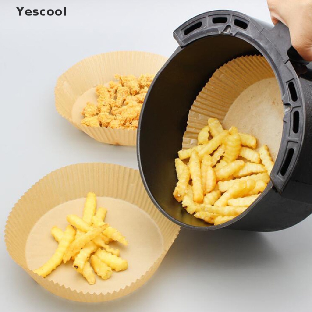 Yescool 50 Pcs Kertas Alas Air Fryer Sekali Pakai Anti Lengket Ukuran 16cm