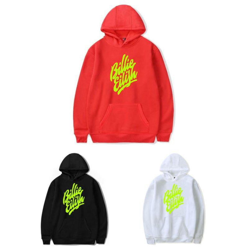 HOODIE WANITA BILLIE EILISH NEON SABLON - HOODIE HALUS TEBAL TERLARIS