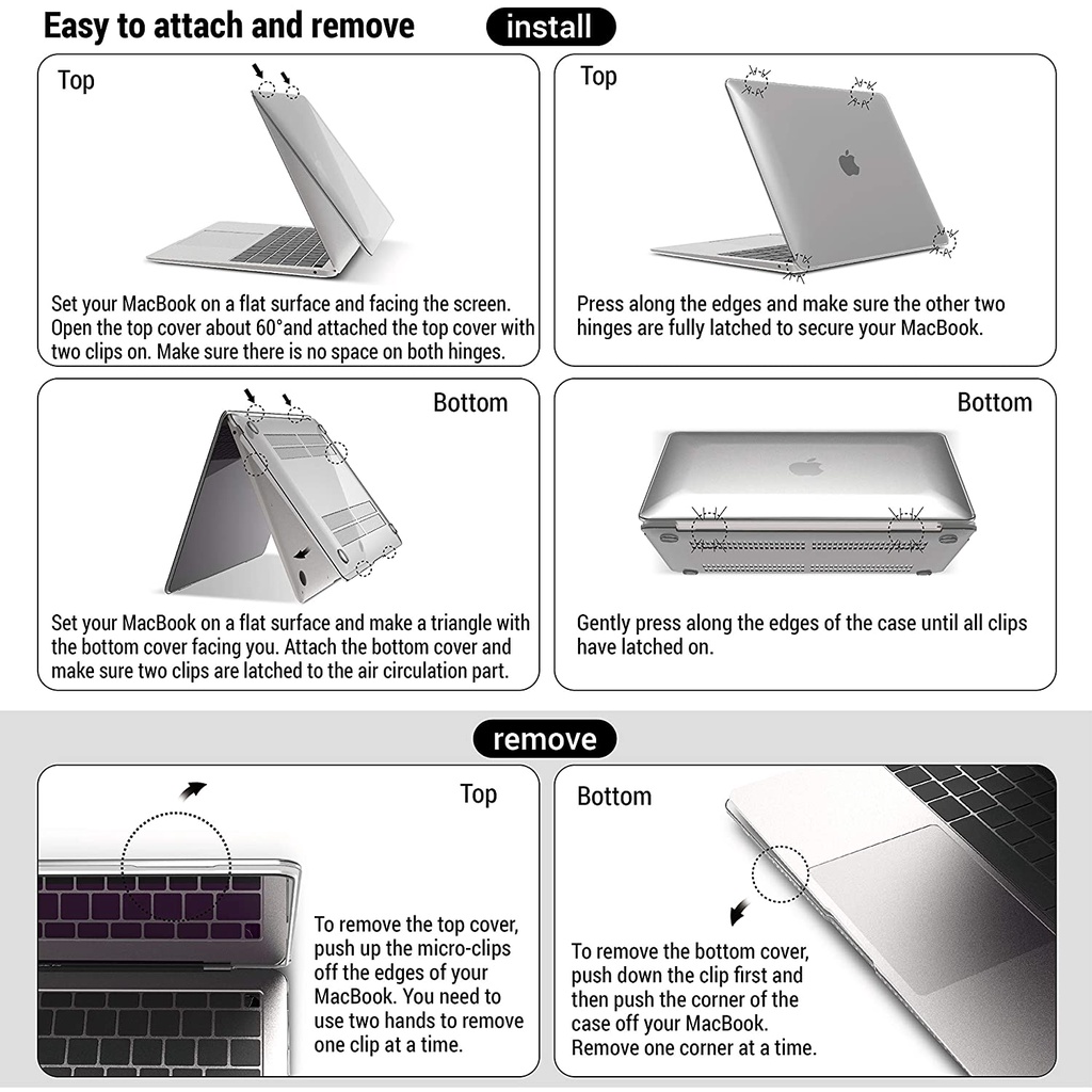 GLOSSY TRANSPARENT Hard case MACBOOK Air M1 / MACBOOK Air M2 / MACBOOK Air Retina Display / 13 inch / 13.3 inch / 13.6 inch / A1369 / A1466 / A1932 / A2179 / A2337 / A2681