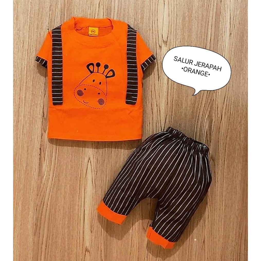 Klik Mds Setelan Baju Bayi Laki-laki 0-6 bulan Atasan Dan Celana Motif Anak Lucu Jerapah / Baju bayi anak Laki - Laki