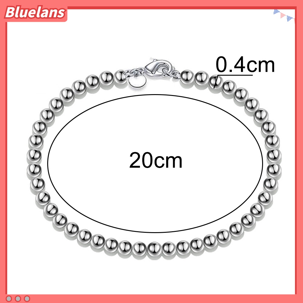 Gelang Manik-Manik Model Hollow Lapis Silver Untuk Unisex