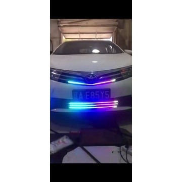 LAMPU BAGASI MOBIL/LAMPU V-GRIL DEPAN MOBIL 12VOLT SENJA RGB + SEN KIRI-KANAN RUNNING BISA LAMPU REM