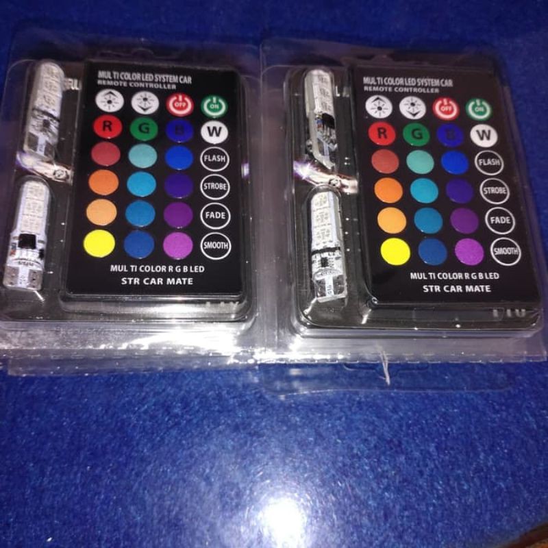 lampu kota lampu senja led T10 RGB 16 warna plus remote