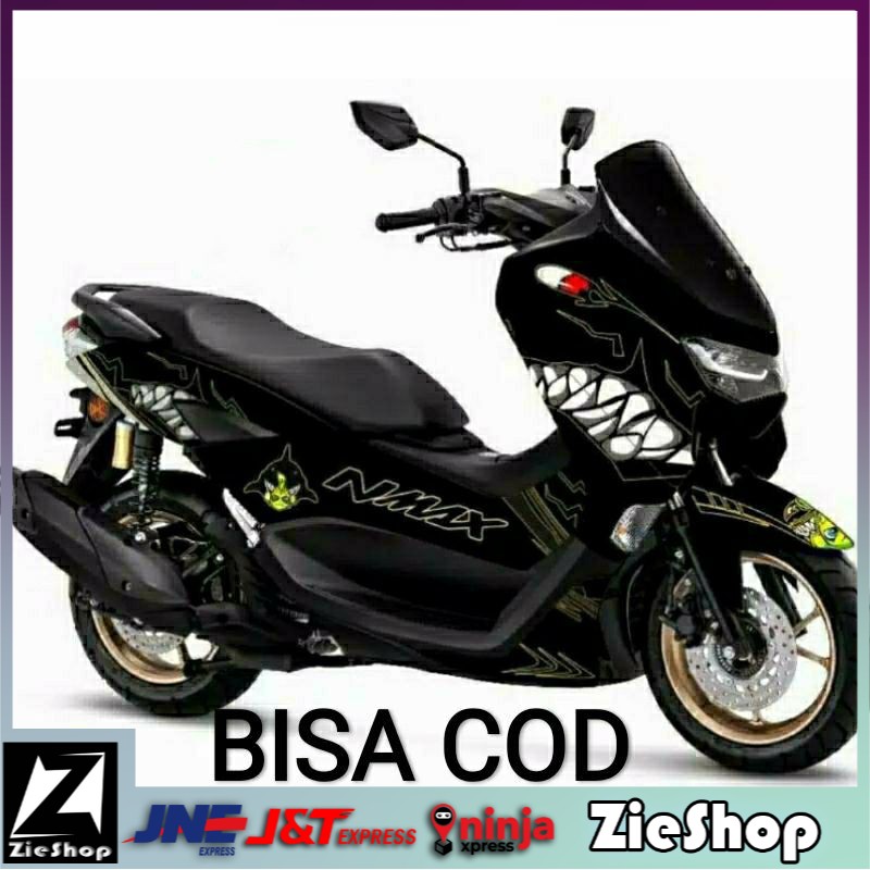 Decal new nmax 2020 full body Striping new nmax hitam motif hiu Sticker motor Striping nmax variasi