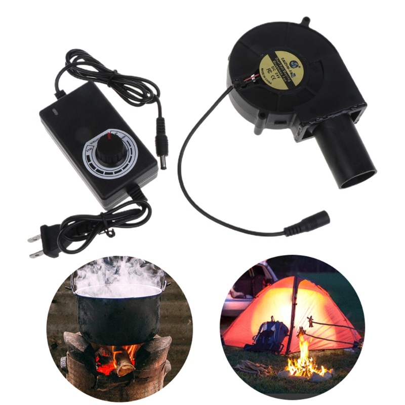 Zzz Kipas Blower Arang BBQ Portable Tenaga US Plug Untuk Outdoor