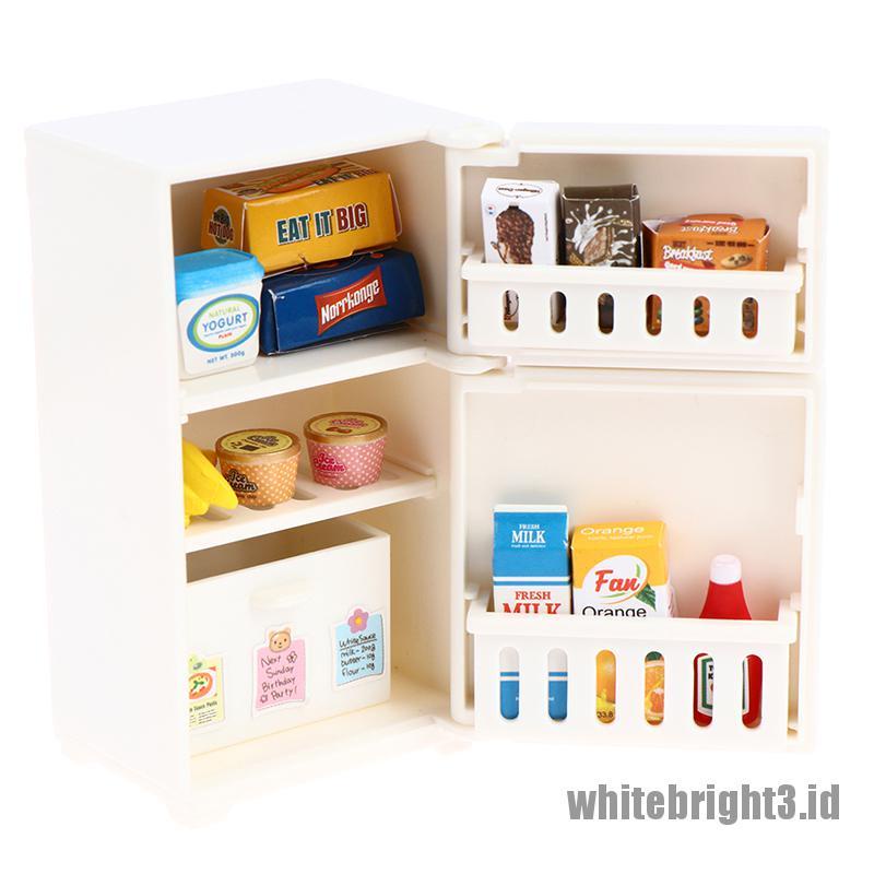 (white3) 16pcs / Set Mainan Miniatur Freezer / Kulkas Skala 1: 12 Untuk Dekorasi Rumah Boneka