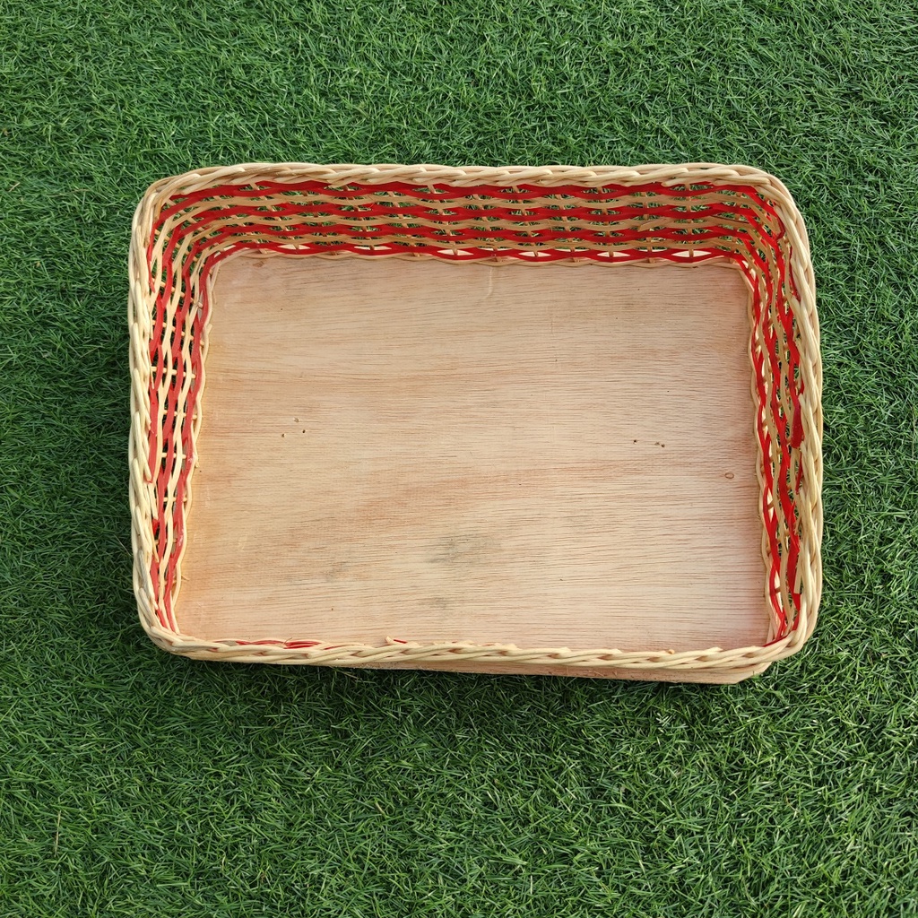 Kerajinan Tangan Rotan Keranjang Parsel Sender Merah Medium 40x30x10cm