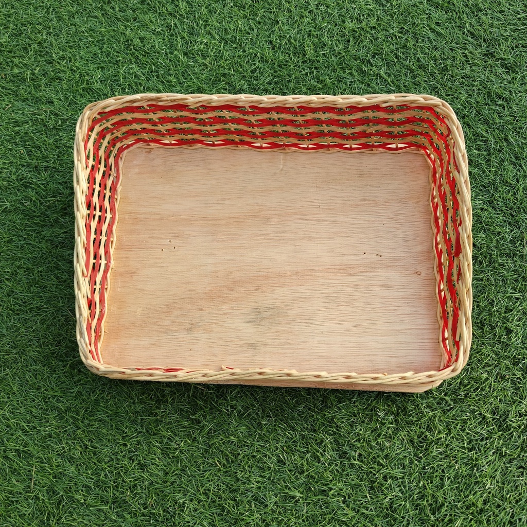 Kerajinan Tangan Rotan Keranjang Parsel Sender Merah Medium 40x30x10cm