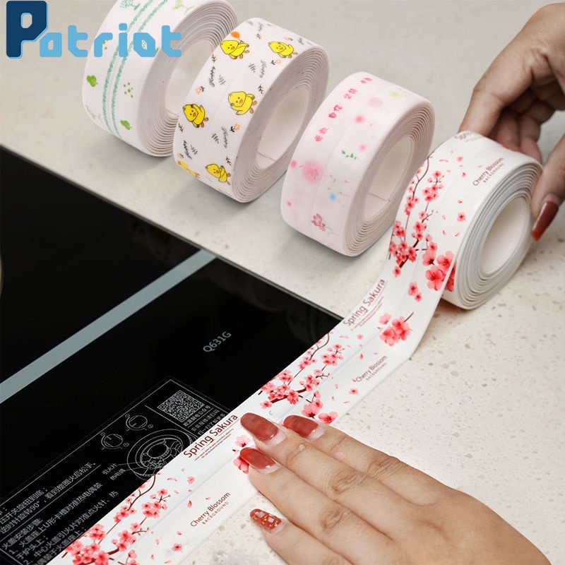 [ Cartoon Waterproof Anti-mold Self-adhesive Beauty Sewing  Sticker Decor for  Home Bathroom Kitchen Sink ]