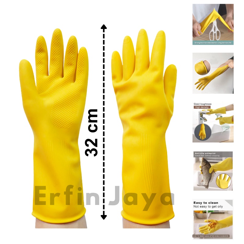 Sarung Tangan Karet  Latex Sarung Tangan Cuci Piring 32 cm