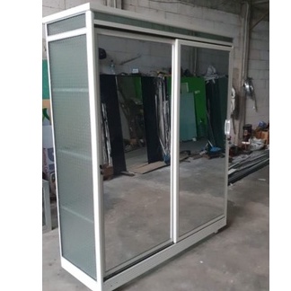 lemari baju kaca sleding pintu full cermin / lemari baju kaca alumunium/ lemari pakaian kaca pintu  