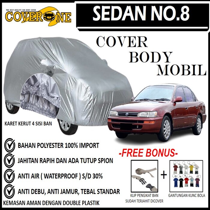 Selimut Sarung Body Cover Mobil Corolla Vios Accord / Mantel Penutup Mobil Corolla Vios Accord / Cover Mobil Outdoor Indoor / Selimut Mobil / Sarung Mobil / Cover Mobil Waterproof Anti Air Free Pengikat Ban