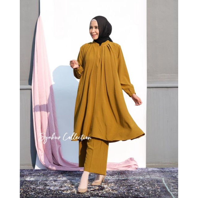 READY SIAP KIRIM BISA COD SETCEL SYAKUR COLLECTION TERBARU TERMURAH KEKINIAN REAL PICT SETELAN CELAN