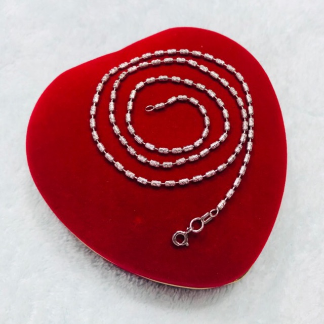 Kalung polos silver925/perhiasan silver lapis emas putih asli/KP049