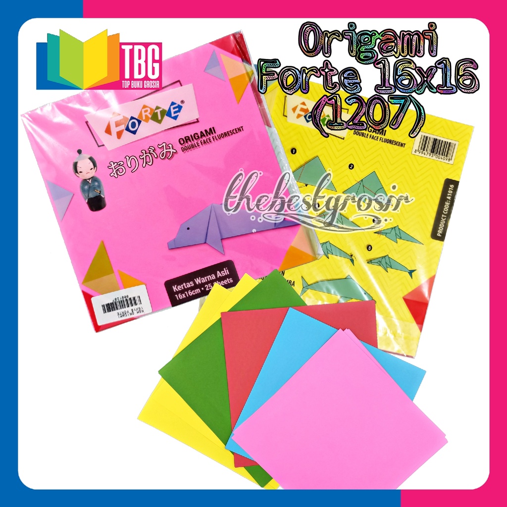 

1 PACK (25 LEMBAR) ORIGAMI 16x16 FORTE / KERTAS LIPAT 2 SISI WARNA / DOUBLE SIDE ORIGAMI (R-1207)