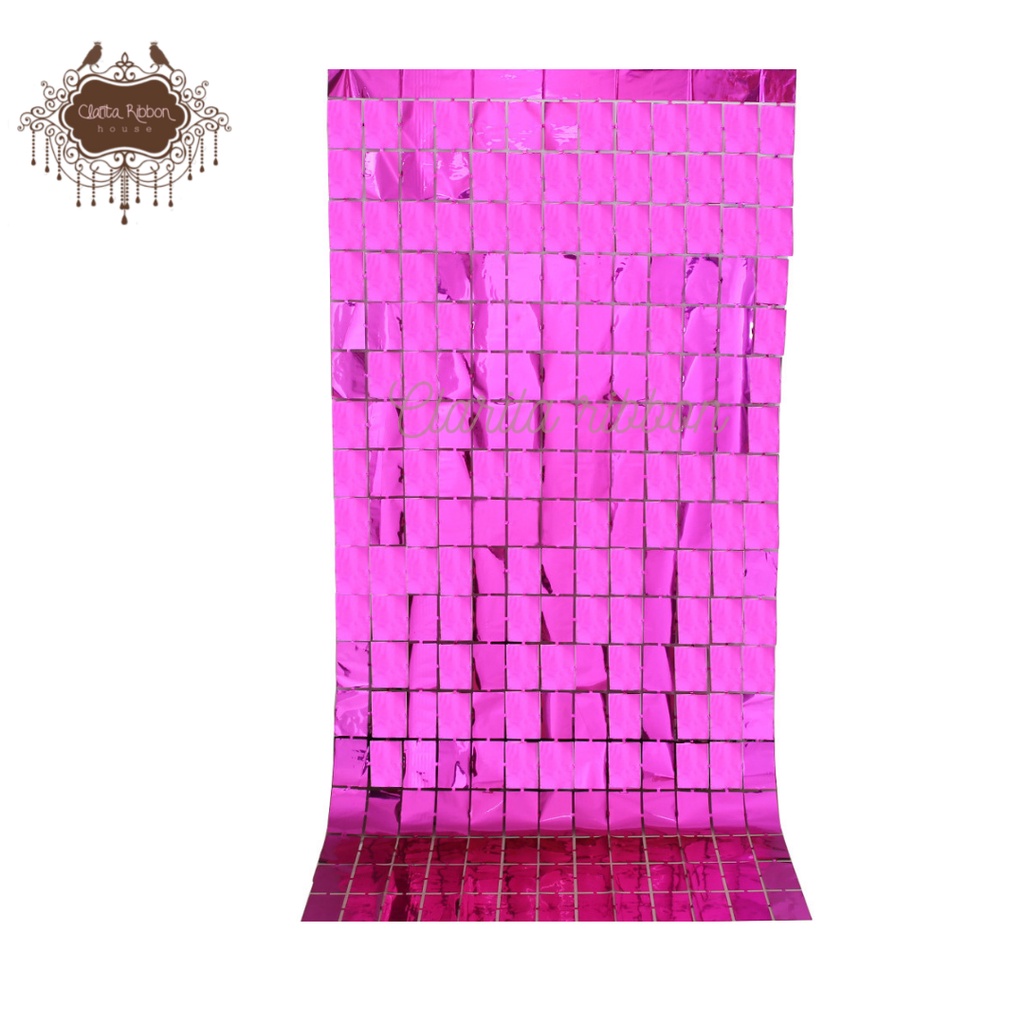 Curtain foil kotak / tirai foil import /rumbai foil/party backdrop